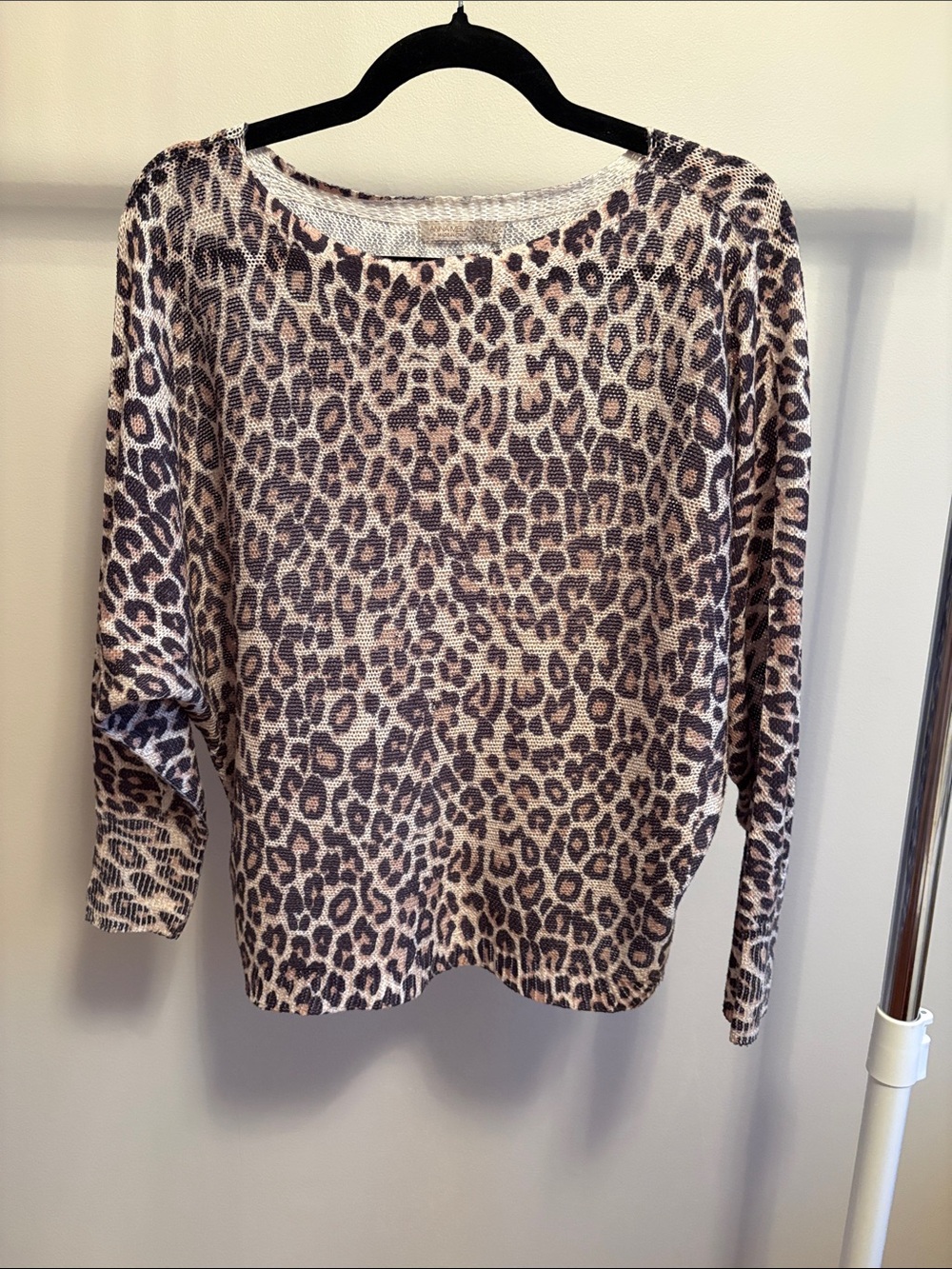 Leopard Print Lightweight Sweater - Neutral Tones